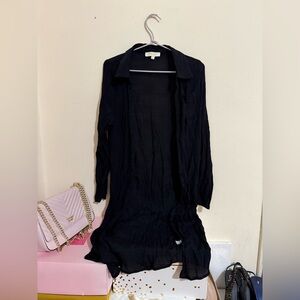 Rebellion Black Long Sleeve Open-Front Maxi Cardigan